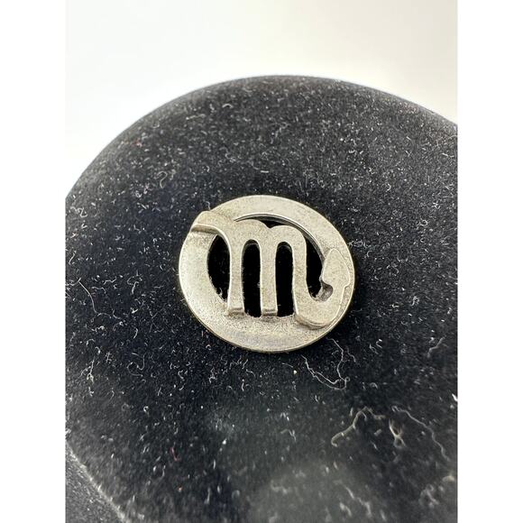 Vintage Scorpio Horoscope Charm Silver Tone Metal Stamped B on back - Picture 2 of 4